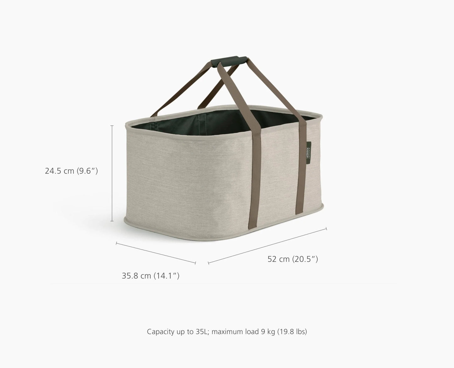 Ecru Collapsible 35L Laundry Basket