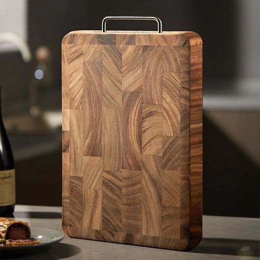 Bamboo Cutting Board with Metal Handle