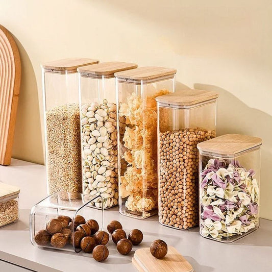 Glass Containers with Bamboo Lid