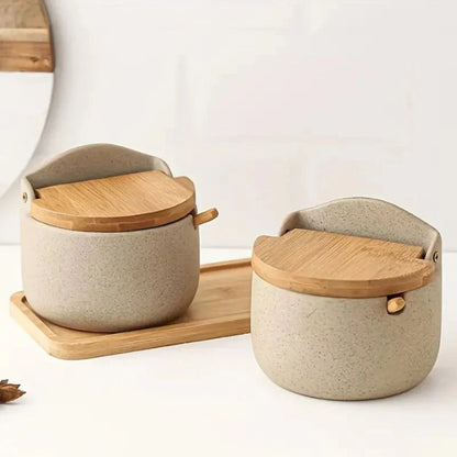 Ceramic Bamboo Spice Pots