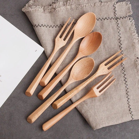 Eco-friendly Spoon and Fork Set in Bamboo