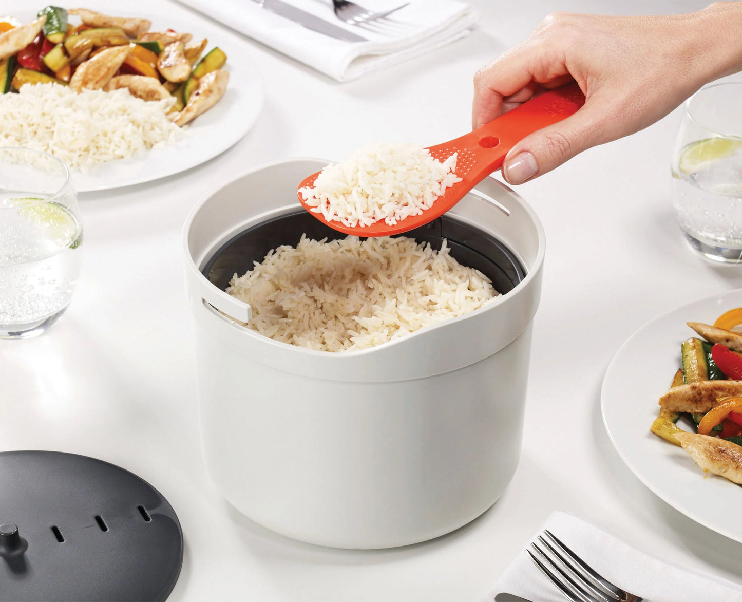 White Microwave Rice Cooker