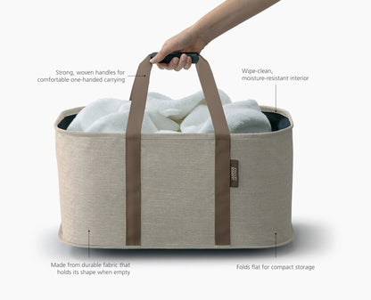 Ecru Collapsible 35L Laundry Basket