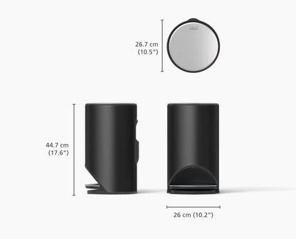 10L Easy-Push Matt Black Pedal Bin