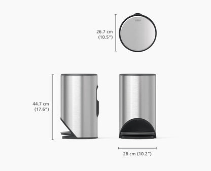 10L Easy-Push Stainless-Steel Pedal Bin
