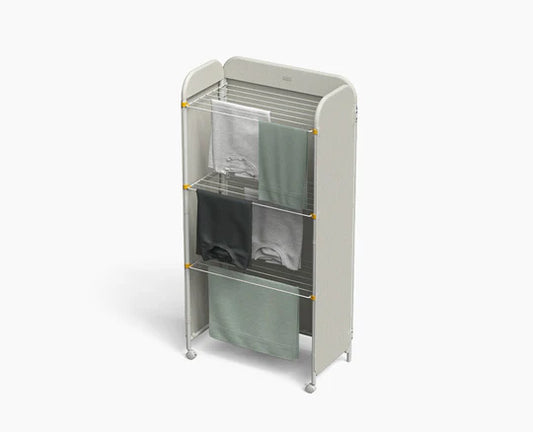 3-Tier Ecru Clothes Airer with Screen